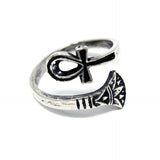 Sterling Silver Ankh Ring – Ancient Egyptian Eternal Life Band by Moon Raven Designs