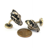 Human Skull Cuff Links – Solid Bronze Skull Bone Accessories