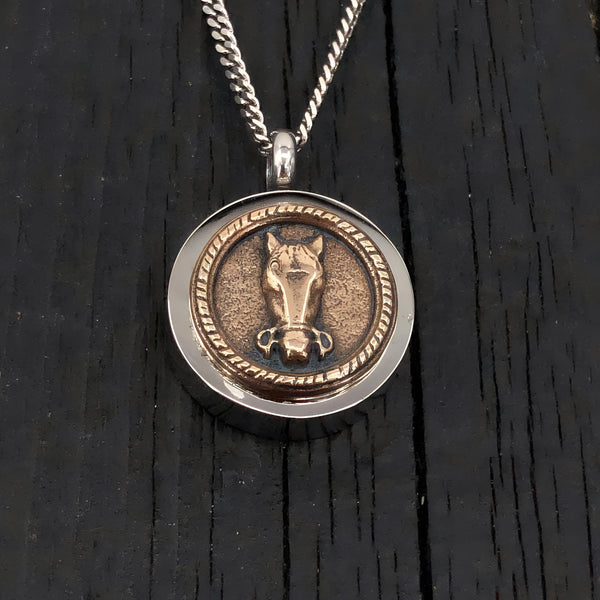 Horse Face Necklace Cremation Urn - Moon Raven Designs