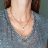 Gothic Necklace, Sterling Silver Guillotine Pendant for Dark Academia, Witchy Historical Macabre Jewelry
