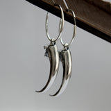 Eagle Talon Earrings Silver Hoop Earrings - Detailed Bald Eagle Claw Jewelry, Nature Inspired