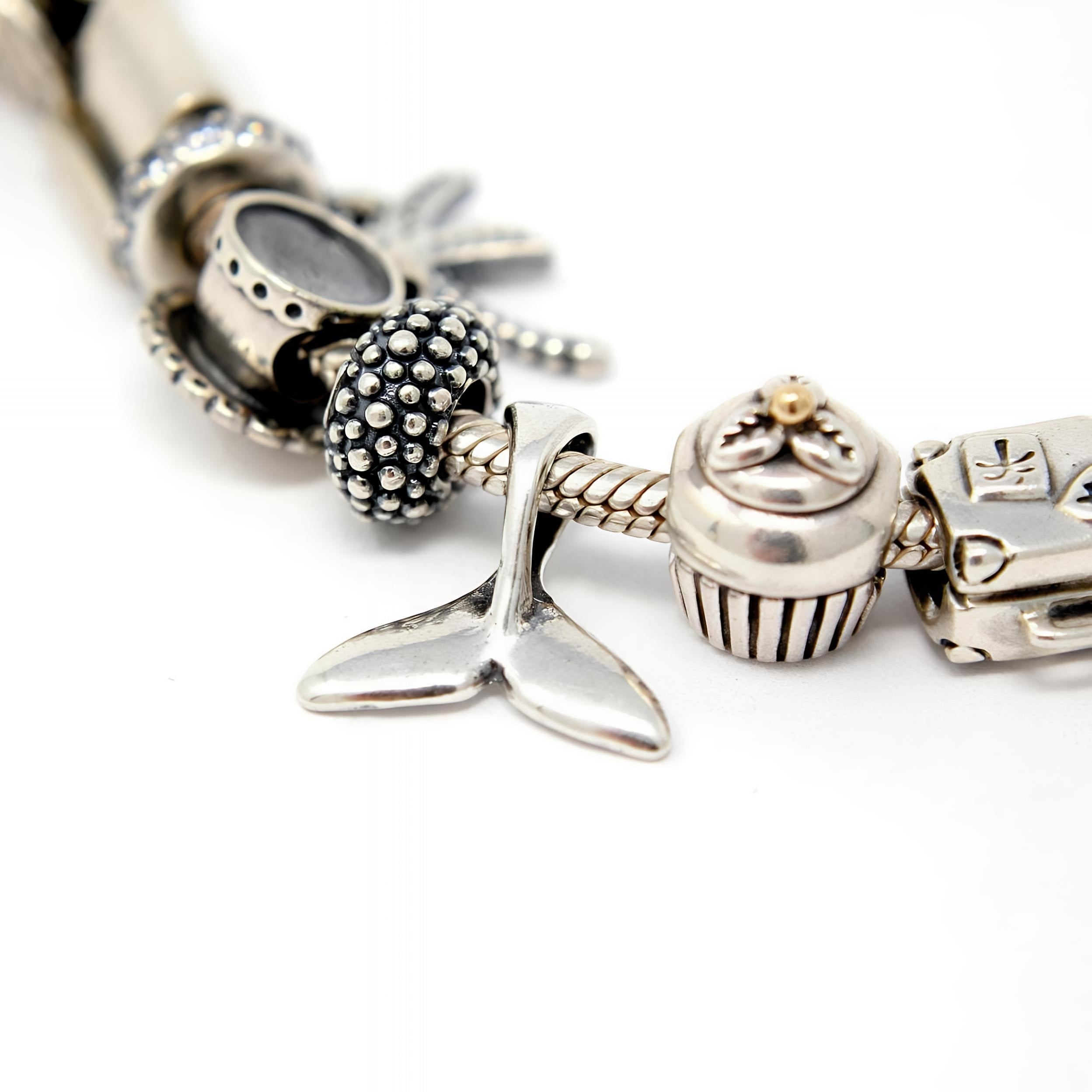 Whale Tail - 925 Sterling Silver European Style Charm Bead - Fits most Major Brands