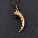 Velociraptor Claw Necklace - Solid Bronze Dinosaur Pendant by Moon Raven Designs