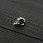Owl Skull Charm Pendant Necklace - Solid Hand Cast 925 Sterling Silver - Polished Oxidized Finish - Multiple Chain Options - Unisex Owl Gift