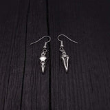 Sterling Silver Raven Skull Earrings Solid Hand Cast 925 Sterling Silver Surgical Stainless Steel Hooks - Moon Raven Designs