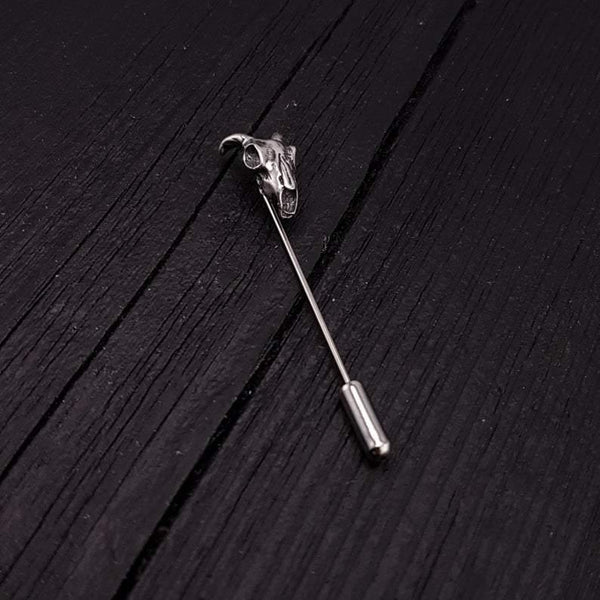 Ram Skull Ascot Stick Pin Solid 925 Sterling Silver - Moon Raven Designs