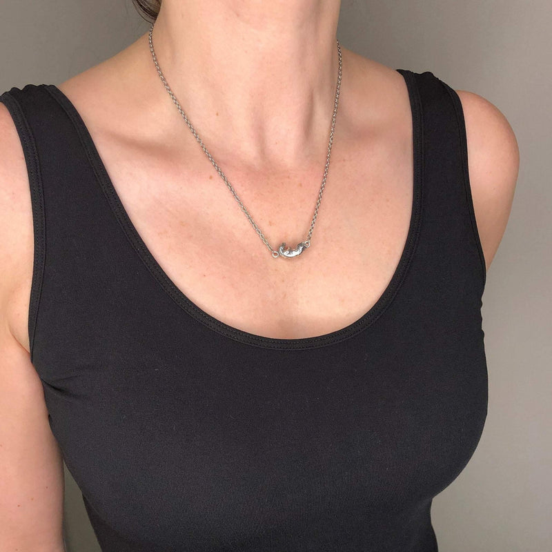 Floating Otter Pendant Charm Necklace - Solid 925 Sterling Silver- Oxidized Hand Polished Finish - Multiple Chain Lengths - Animal Jewelry - Moon Raven Designs