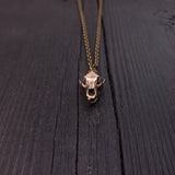 Grizzly Bear Skull Necklace - Solid Hand Cast Jewelers Bronze - Three Dimensional Detail - Polished Oxidized Finish - Multiple Chain Lengths