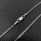 Sterling Silver Replacement Chain 2.3mm Diameter 925 Solid Sterling Necklace Chain Oxidized - Various Lengths Available