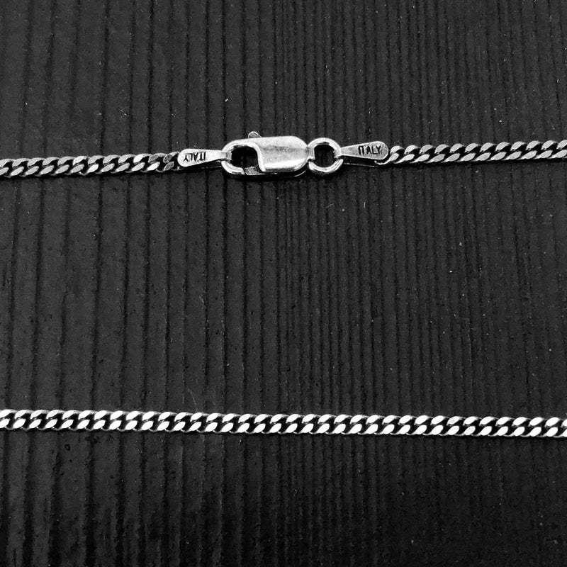 Sterling Silver Replacement Chain 2.3mm Diameter 925 Solid Sterling Necklace Chain Oxidized - Various Lengths Available